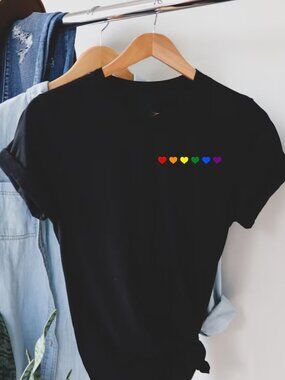 Rainbow Heart Shirt, LGBT Tee, Pride Rainbow Shirt